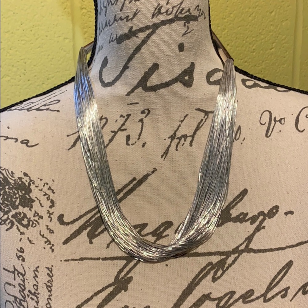 Liquid silver necklace
